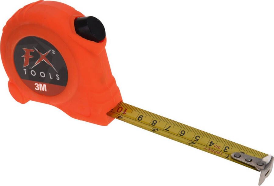 FX Tools Rolmaat 3 meter oranje 23 mm meetgereedschap