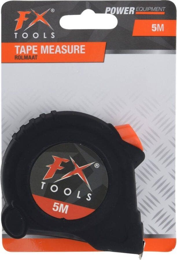 FX Tools Rolmaat 5 meter 25 mm zwart meetgereedschap