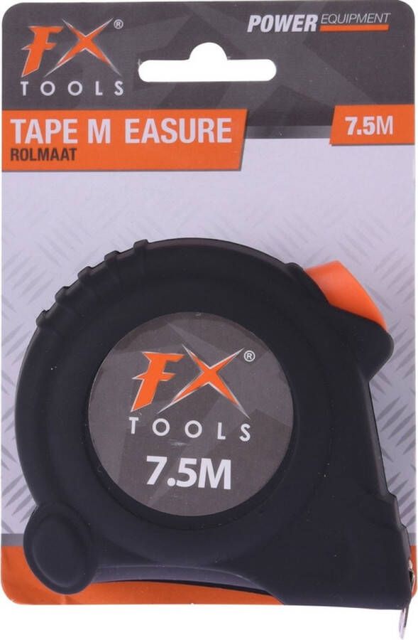 FX Tools Rolmaat 7 5 meter 27 5 mm zwart meetlint
