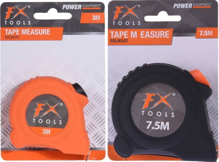 FX Tools Rolmaat set 300 en 750 cm meetgereedschap