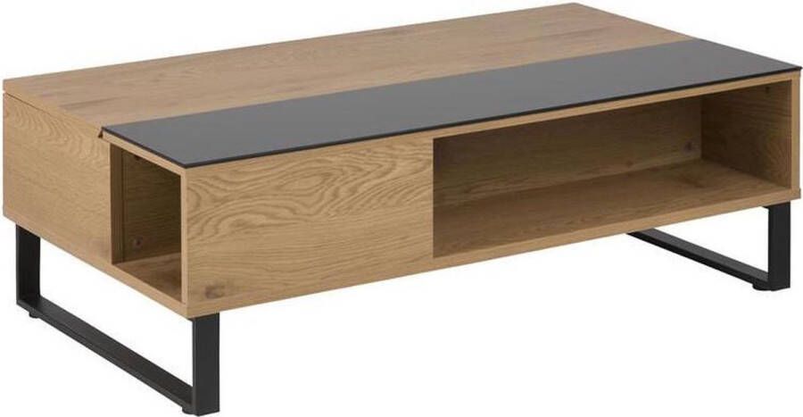 Hioshop Allan salontafel 60x110 cm eiken zwart.