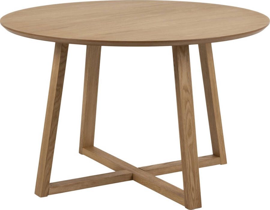 Fyn Eettafel Herslev ø120 cm in naturel eiken met kruispoot