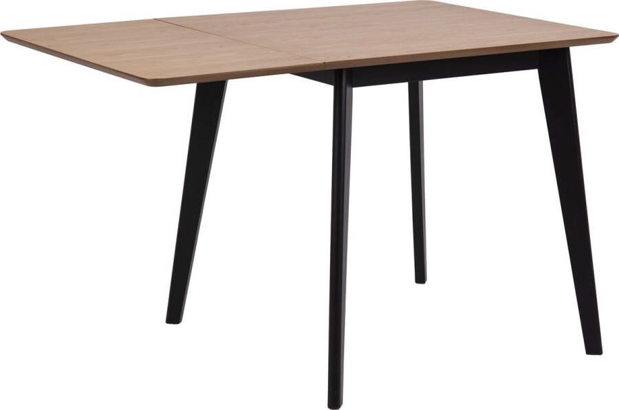 Fyn Rollo eetkamertafel 80 120 cm met 1 extra blad natuur.
