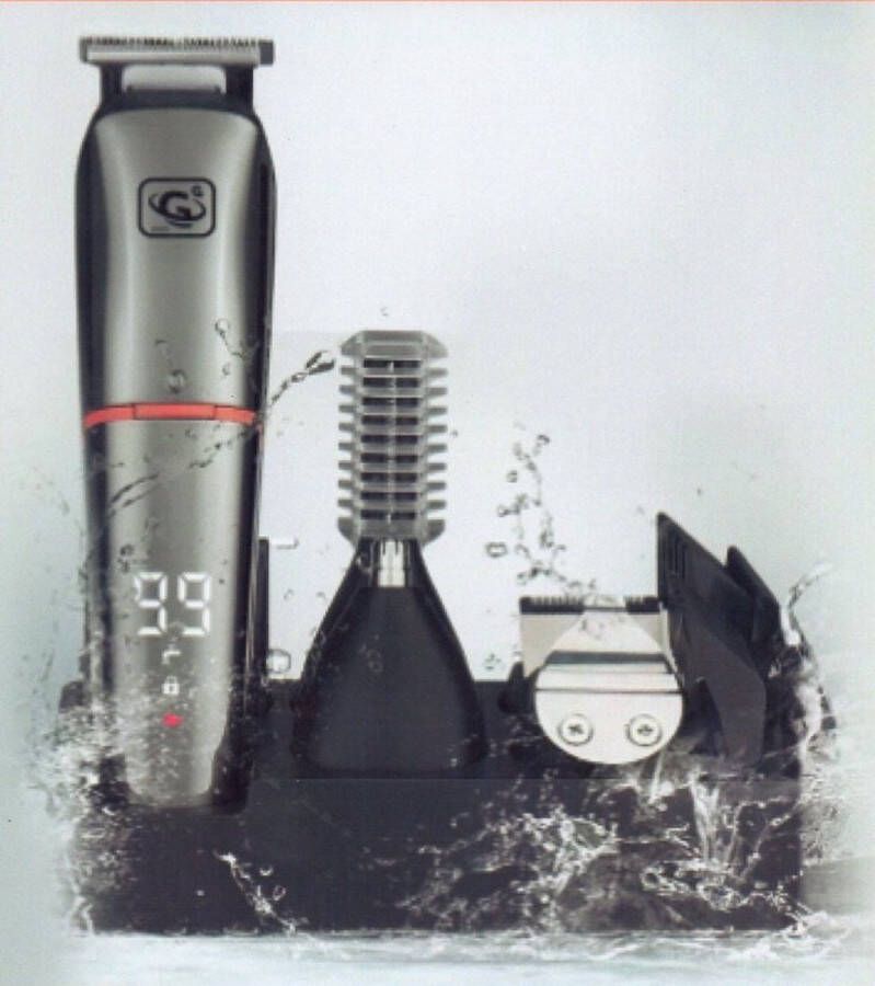 G 1989 Baardtrimmer Body groomer 6 in 1 Voor mannen Waterdicht Voor baardhaar hoofdhaar Lichaamshaar
