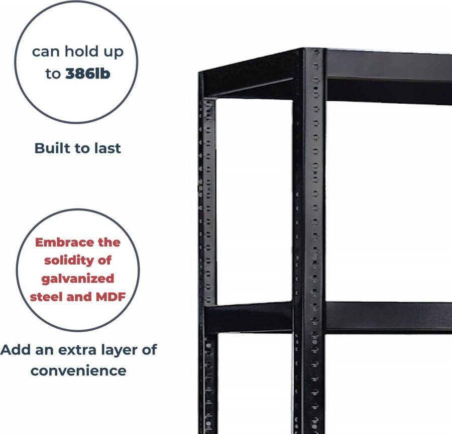 G-Rack Enkele extra plank voor stellingkast 90 x 60 Zwart