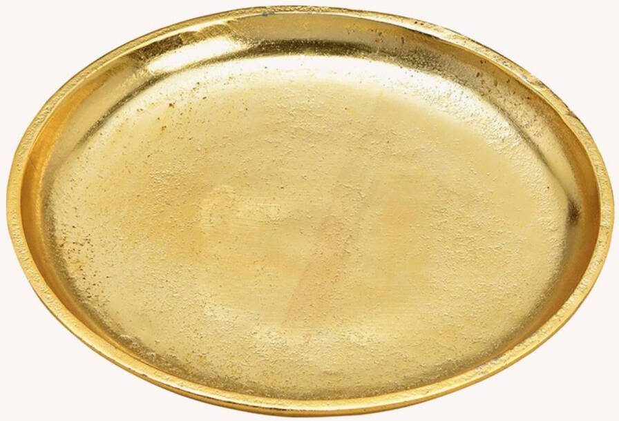 Wurm Rond kaarsenbord kaarsenplateau goud van metaal 20 x 2 cm Kaarsenplateaus