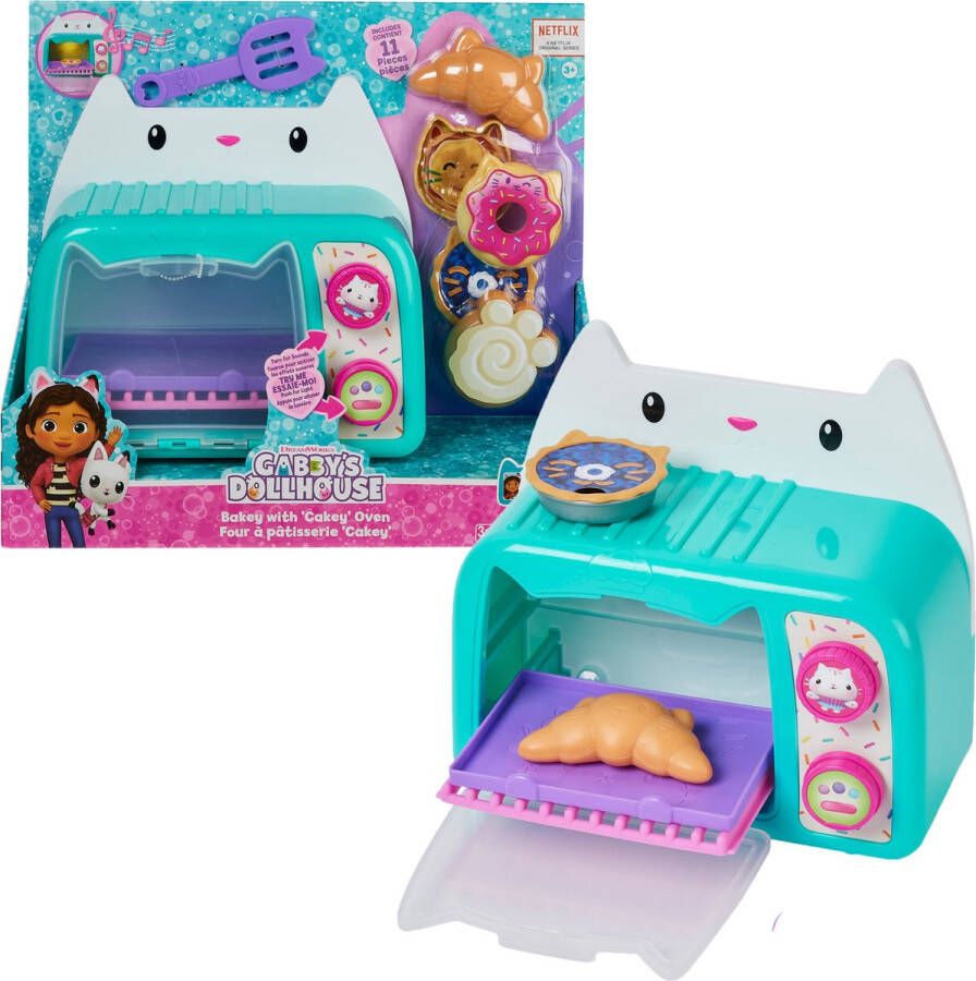 Gabby's Poppenhuis Cakey's Oven Speelgoedkeuken met licht en geluid met keukenaccessoires en speelgoedeten