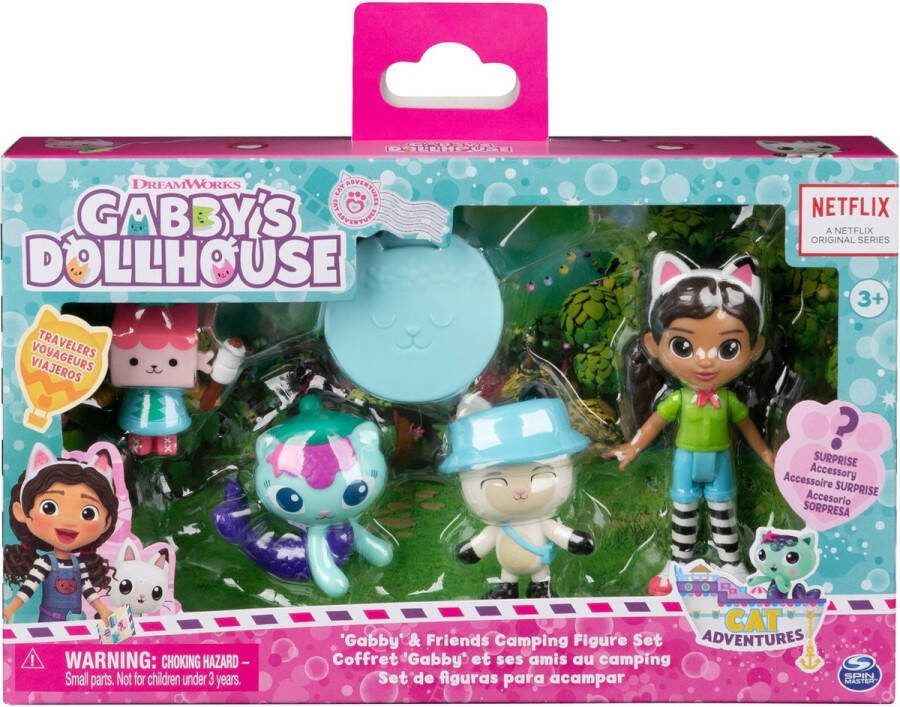 Gabby's Poppenhuis Gabby s Poppenhuis Kampvuur-cadeauset met speelgoedfiguren van Gabby Pandy Poek Babykitty en Meerminkat