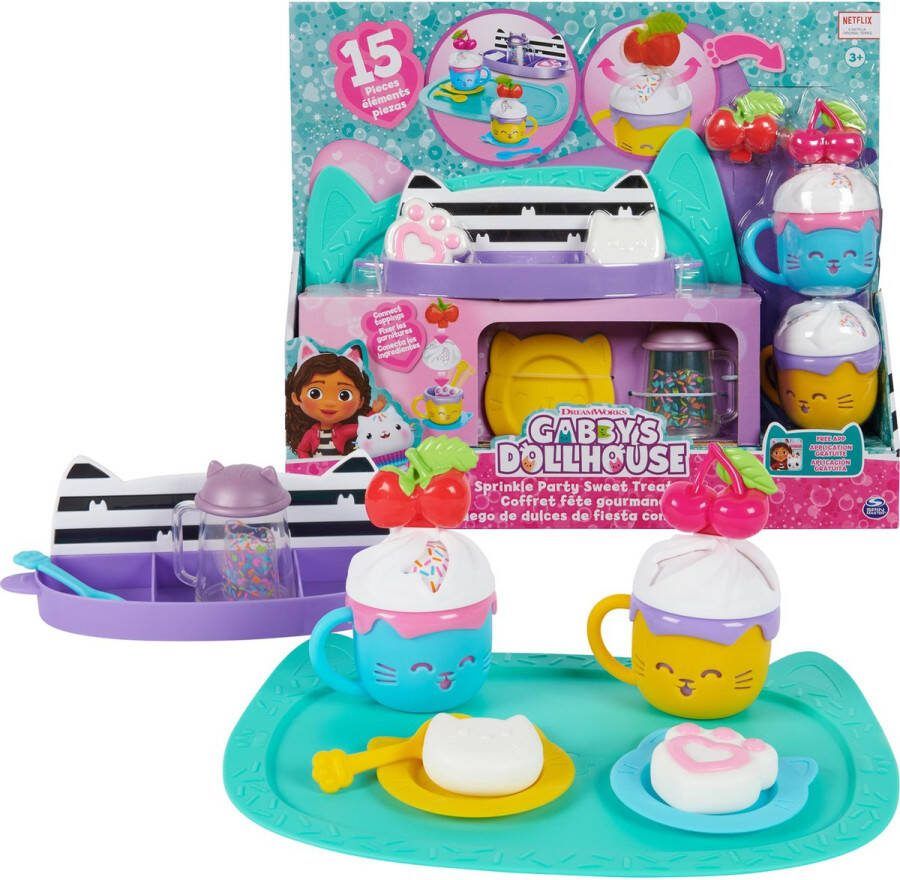 Gabby's Poppenhuis Gabby s Poppenhuis Spikkelfeest-serviceset met accessories