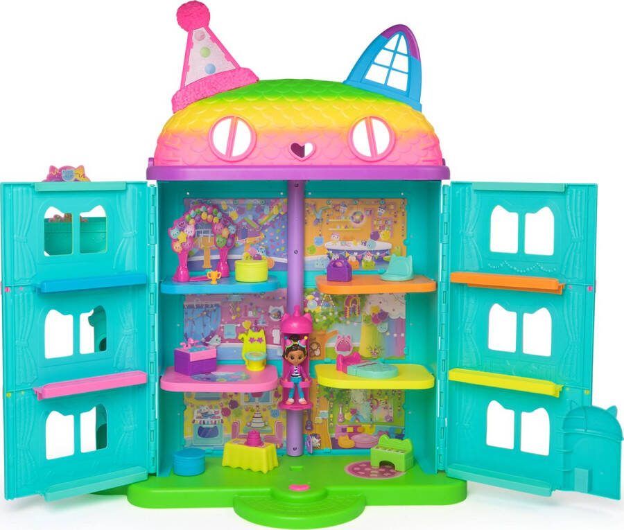 Gabby's Poppenhuis Gabby's Feest Poppenhuis +60cm hoog vanaf 3 jaar met speelfiguren poppenhuismeubels en 6 geluidseffecten