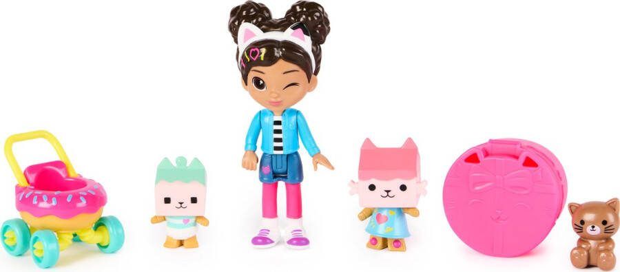 Gabby's Poppenhuis Kattenverzorging Speelfigurenset met Gabby 2 katjes en 1 poppenhuispakketje