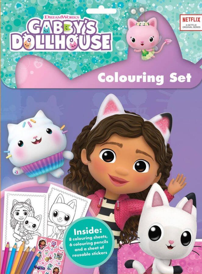 Gabby's Poppenhuis kleurset Colouring Set Gabby's Dollhouse tekenen en kleuren
