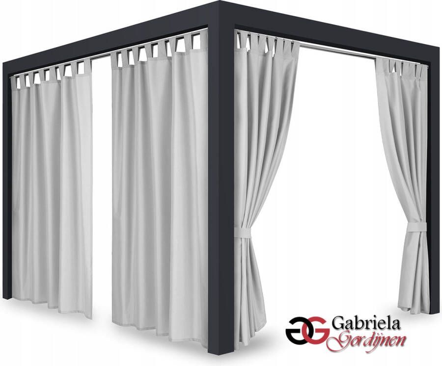 Gabriela-Gordijnen Buitengordijnen 2 stuks 2 x 150 cm Breed Bij 200cm Hoog Waterdicht Tuin Pergola Overkapping Buiten gordijnen