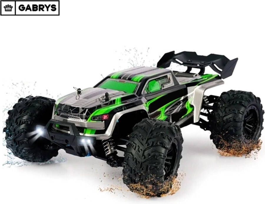 Gabrys Afstand bestuurbare Auto Off Road Monster Truck Afstand Bestuurbare Race Auto op Accu 4x4 wielaandrijving krachtige schokdemping 52 km p u Groen 3 snelheden Led-koplamp