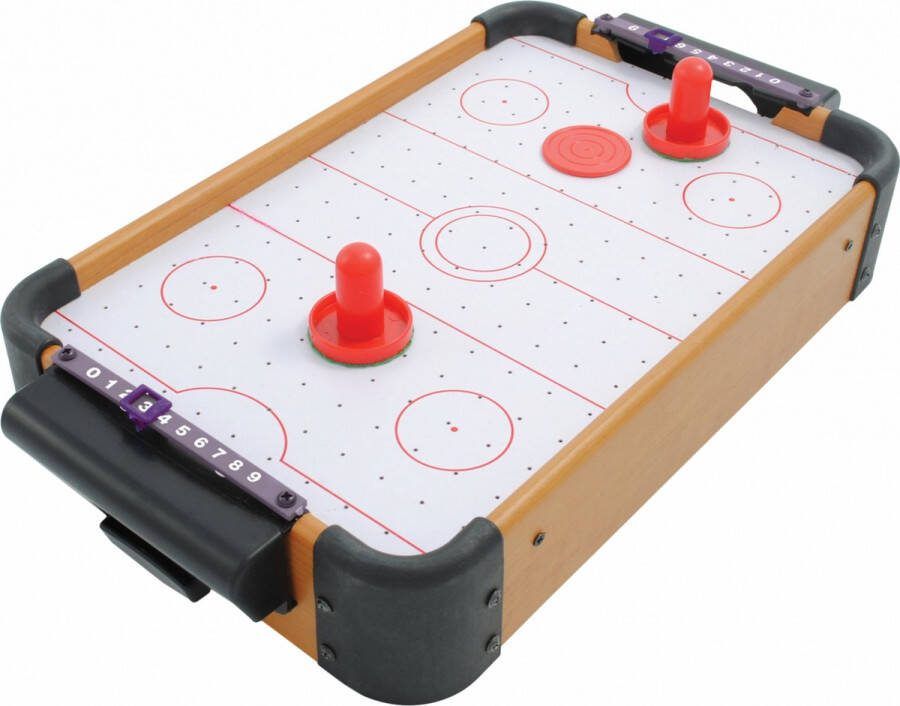 GadgetMonster GDM-1029 AirHockey tafelspel MDF 51 x 31 cm incl. pucks luchtstroom via krachtige ventilator op batterijen