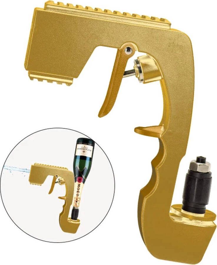 Gadgetpoint Champagne Gun 6.211 Drank Pistool Sproeier Drankspel Bier Geweer Oud & Nieuw Goud