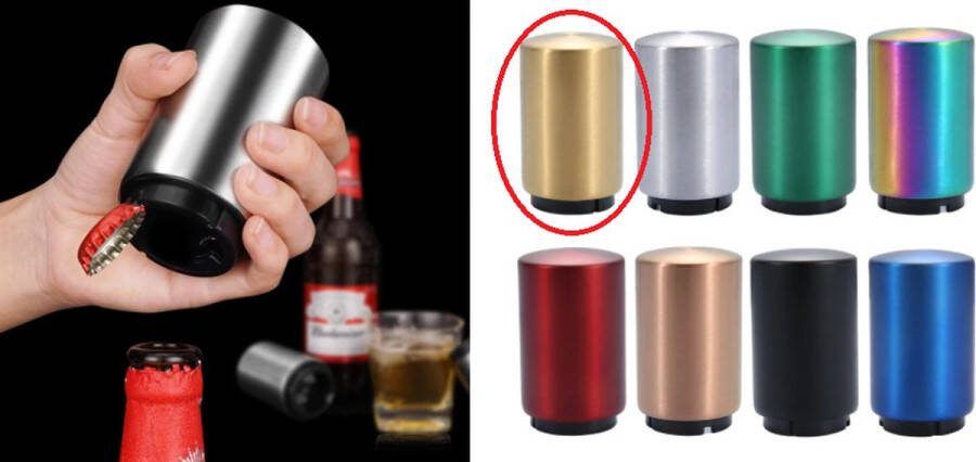 Gadgetpoint Flesopener Bier Fles Opener Dopjes Verwijderaar Goud