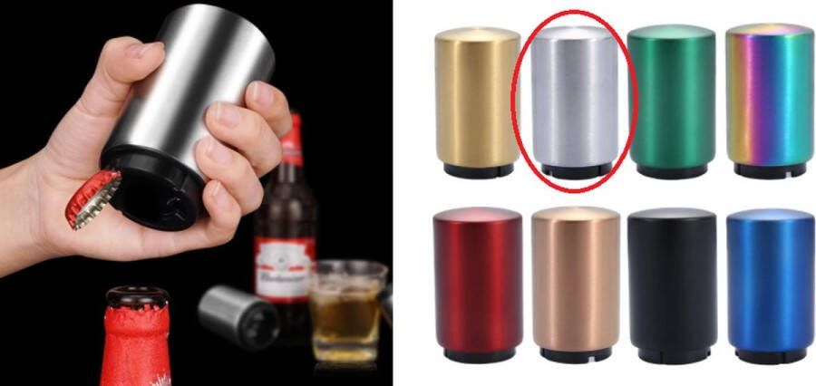 Gadgetpoint Flesopener Bier Fles Opener Dopjes Verwijderaar Zilver
