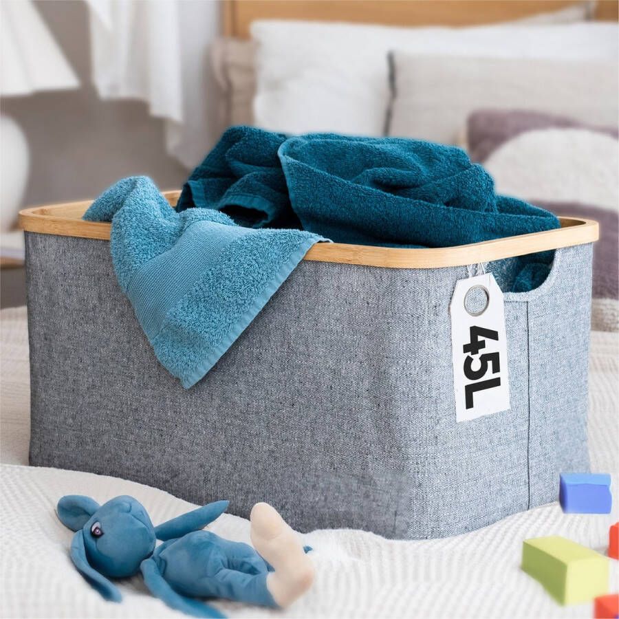 Gadgy Opvouwbare Wasmand Heupwasmand 45 L Opbergmand Wasbox Wasmanden Laundry Basket Grijs