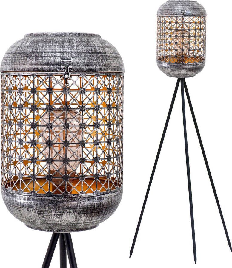 Gadgy Solar Tuinverlichting Staande Lamp Terras Buitenlamp Zonne Energie Balkon & Tuin Driepoot Tuinlamp Led Buiten Tuinverlichting op Zonneenergie Lantaarn voor Buiten Verlichting Tuinlampen Zilver Zwart Goud
