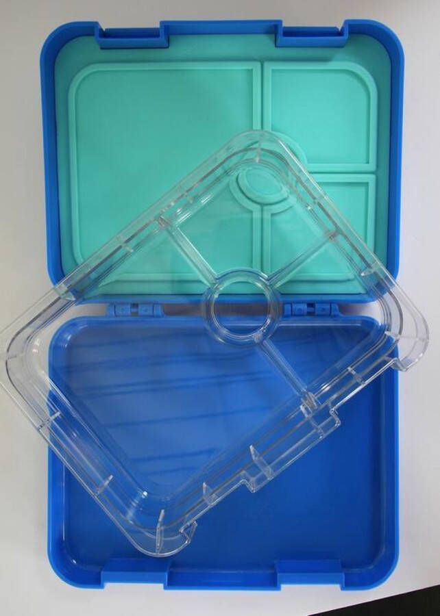 Gaffelbox.be Gaffelbox 4 Blauw Bento lunchbox broodtrommel met 4 lekvrije vakjes voor jong en oud