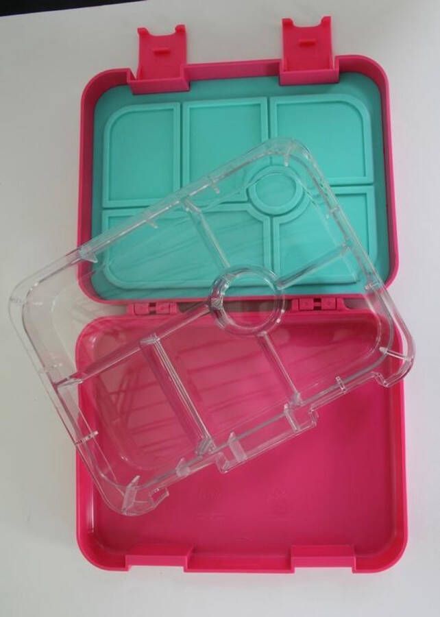 Gaffelbox.be Gaffelbox 6 Roze Bento lunchbox broodtrommel met 6 lekvrije vakjes voor jong en oud
