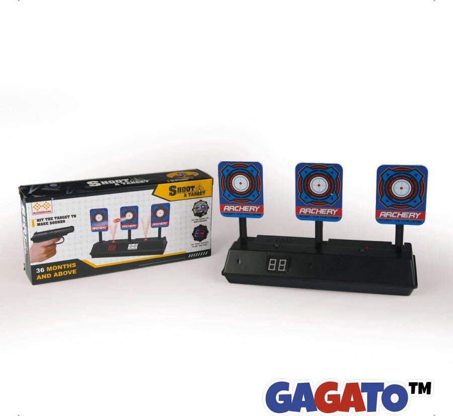 Gagato Elektrische Schietschijf Target Digitaal Doelwit met LCD Scorebord 3 Schiettargets Schietaccessoire Speelgoed Doelwit