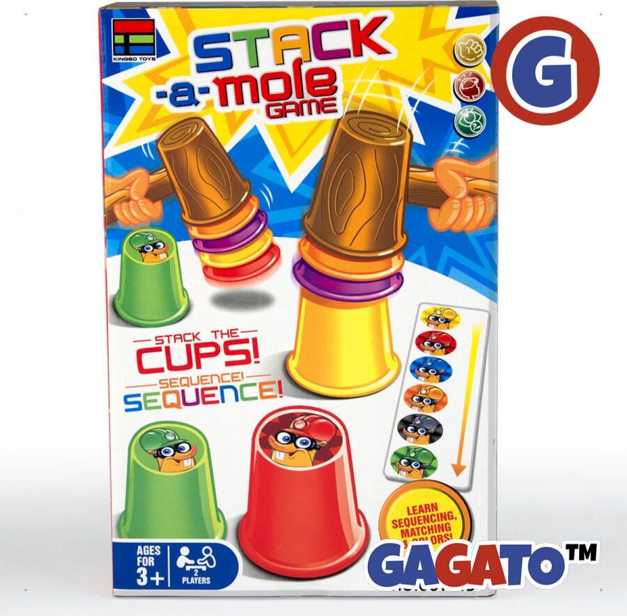 Gagato Stack-A-Mole Game Stapel Spel Educatief Motoriek Leerspel Spelletjes voor Kinderen