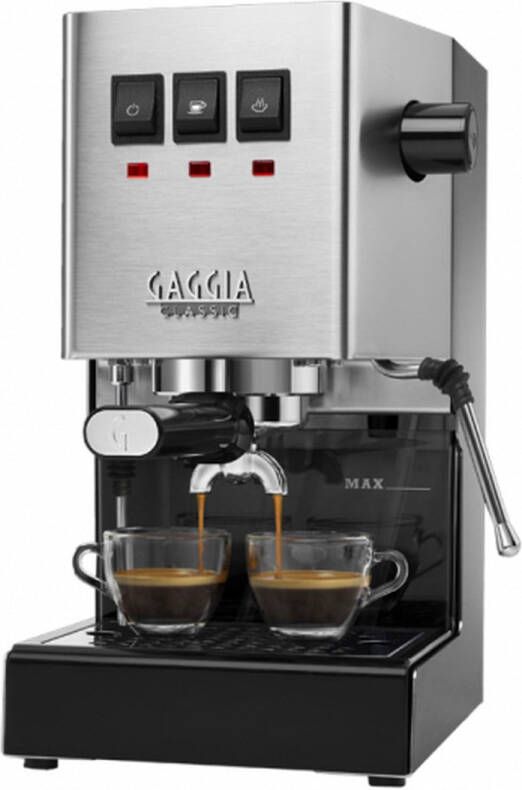 Gaggia Classic Evo RI9481 11 espresso apparaat zwart zilver 2 kopjes