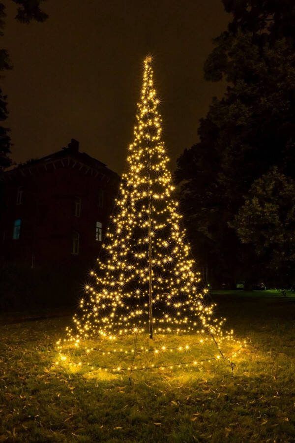 Galaxy LED Kerstboom Vlaggenmast Verlichting Inclusief Mast 4 Meter Warm wit 640 LED