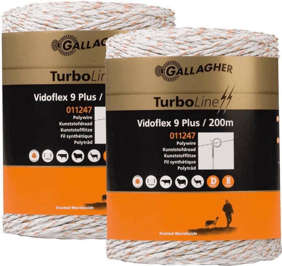 Gallagher Schrikdraad (2 x 400 Meter Wit) Vidoflex 9 Plus