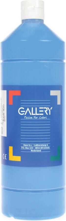 Gallery plakkaatverf flacon van 1 l blauw 6 stuks