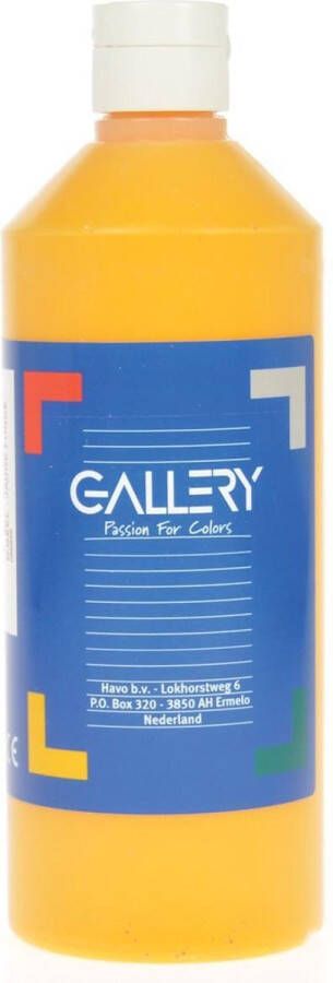 Gallery plakkaatverf flacon van 500 ml donkergeel