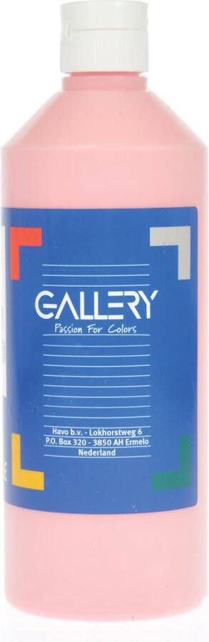 Gallery plakkaatverf flacon van 500 ml roze 6 stuks