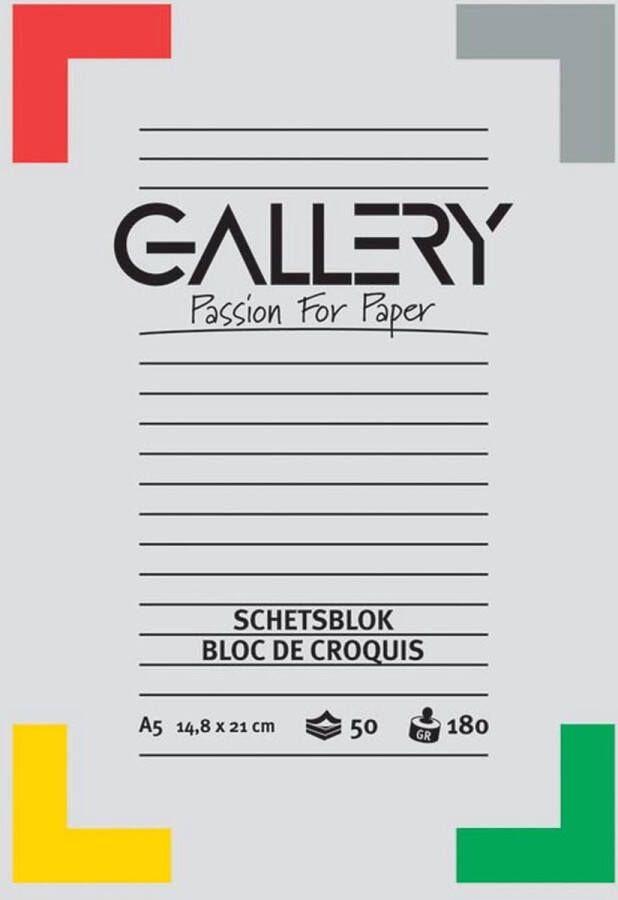 Gallery schetsblok ft 14 8 x 21 cm (A5) 180 g m² blok van 50 vel 10 stuks