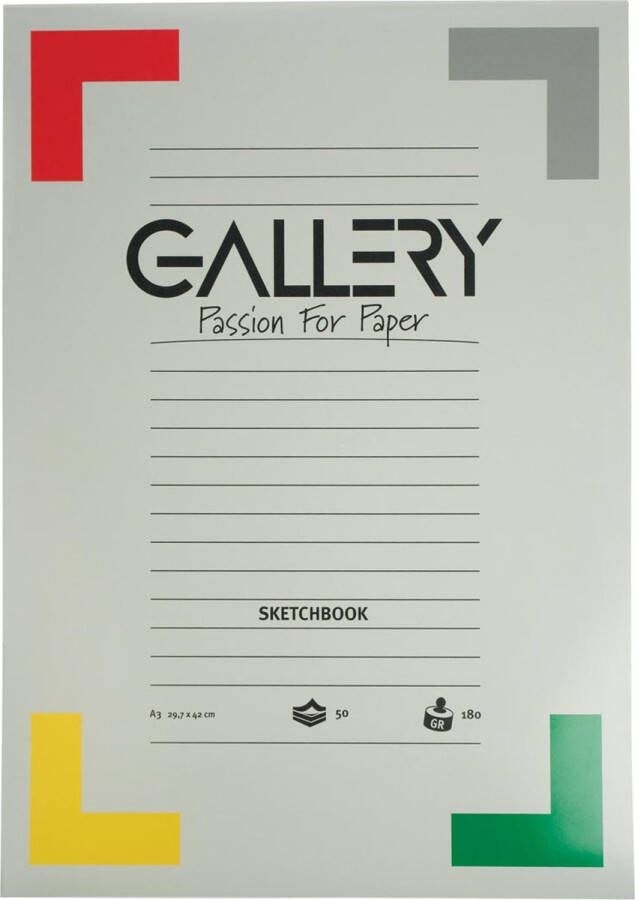 Gallery schetsblok ft 29 7 x 42 cm (A3) 180 g m² blok van 50 vel 5 stuks