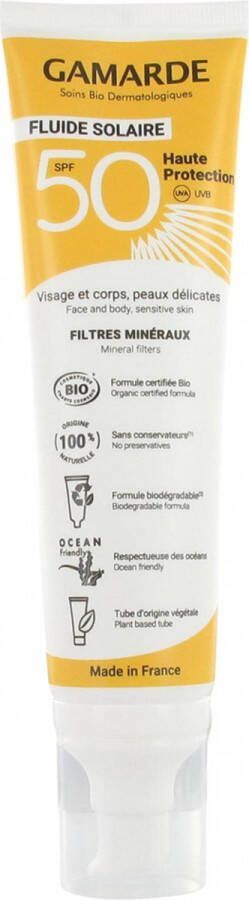Gamarde Zonnebrandcrème Hoge Bescherming SPF50 Organic 100 ml