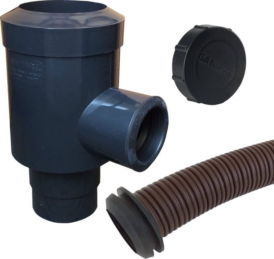 Gamart Regenton vulautomaat 80 50mm met winterplug en ribbelslang