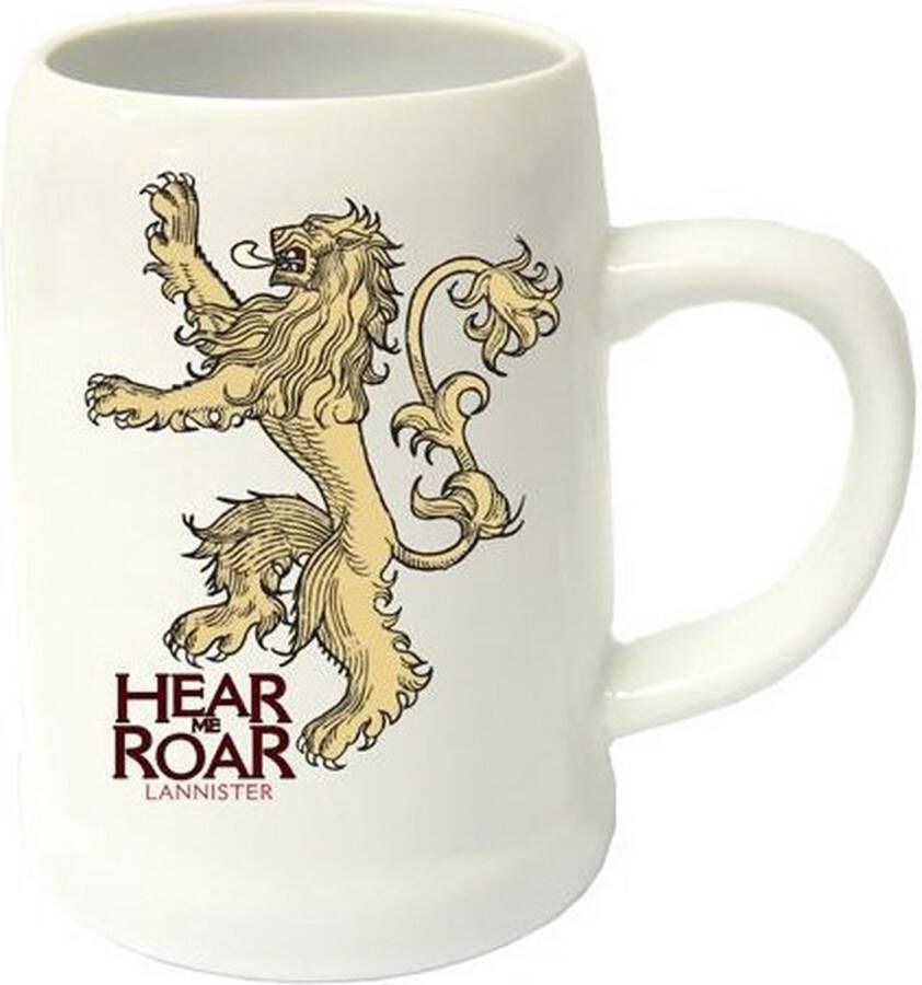 Game of Thrones Bierglas Wit Keramiek Lannisters Hear me Roar