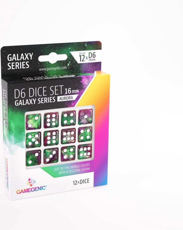 Gamegenic D6 Dice Set 12pcs Galaxy Series: Aurora