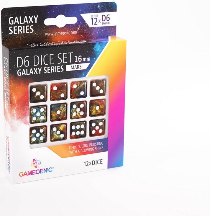Gamegenic D6 Dice Set 12pcs Galaxy Series: Mars