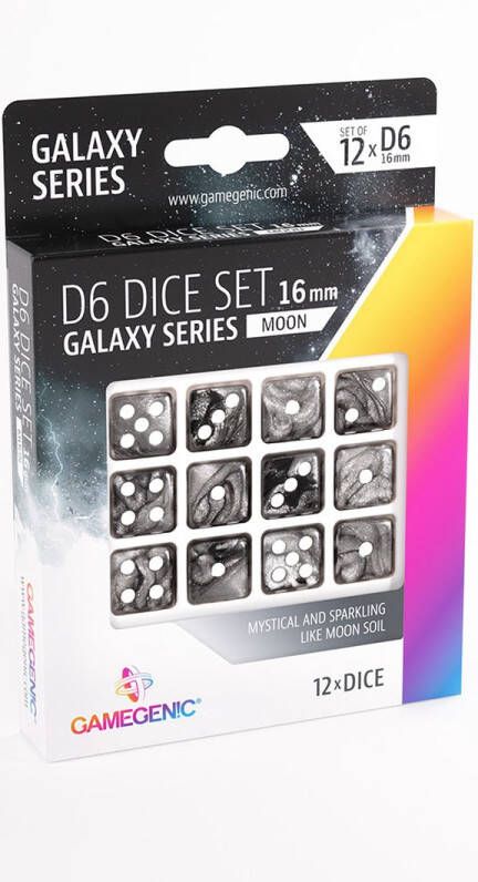 Gamegenic D6 Dice Set 12pcs Galaxy Series: Moon