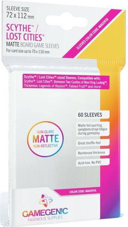 Gamegenic Board Game Sleeves 'Non-Glare Matte Magento' 72 x 112 mm (60ST) Accessoires