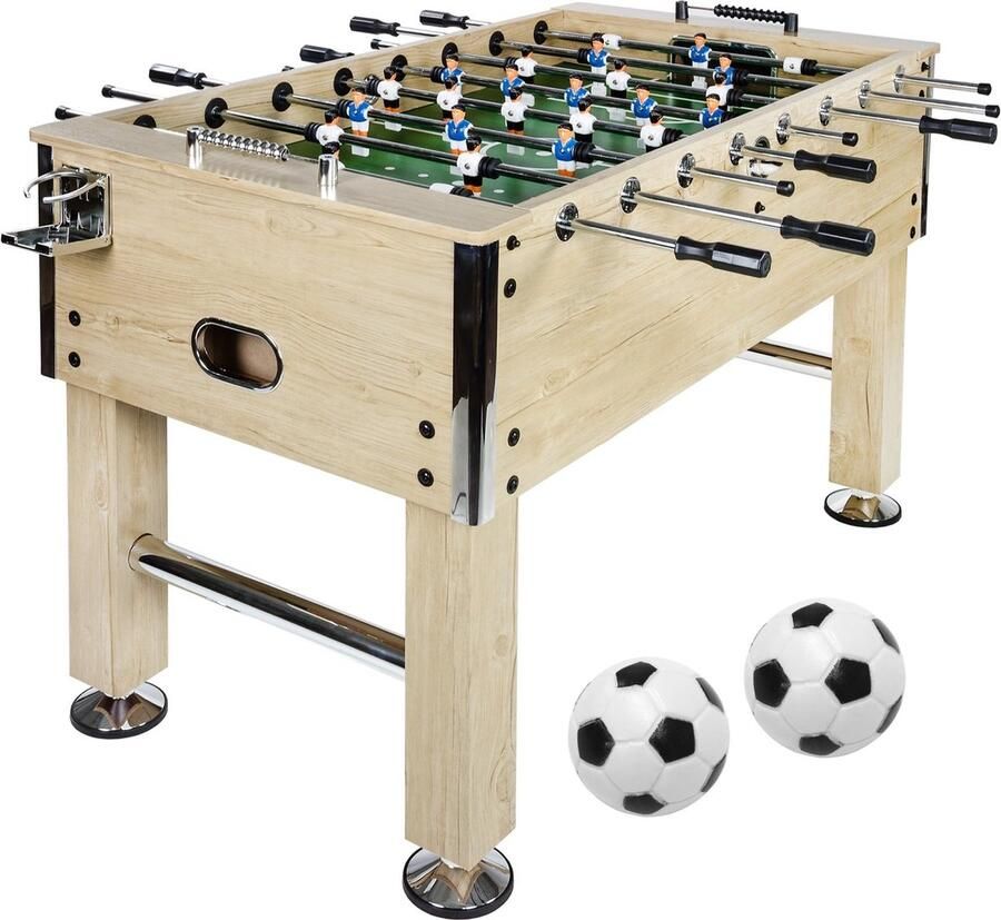 GAMES PLANET Voetbaltafel Tafelvoetbal Incl. Accessoires Leeds 140 x 73 x 87 cm Lichte Houtlook