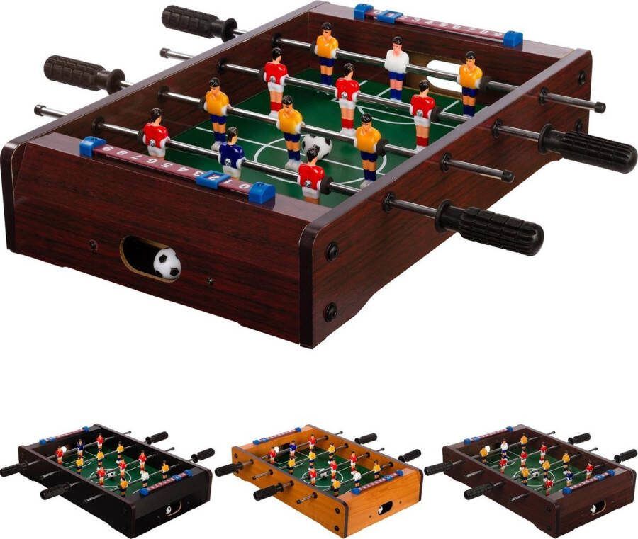 GAMES PLANET Mini Voetbaltafel Incl. Accessoires 51 x 31 x 8 cm Donkere Houtlook