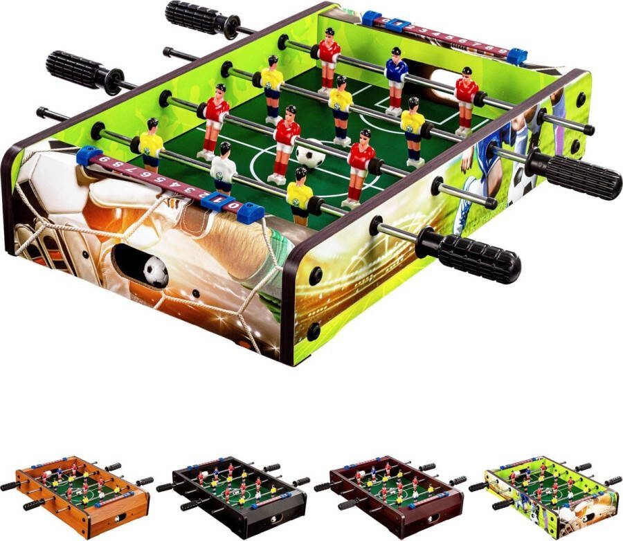 GAMES PLANET Mini Voetbaltafel Incl. Accessoires 51 x 31 x 8 cm Voetbalprint