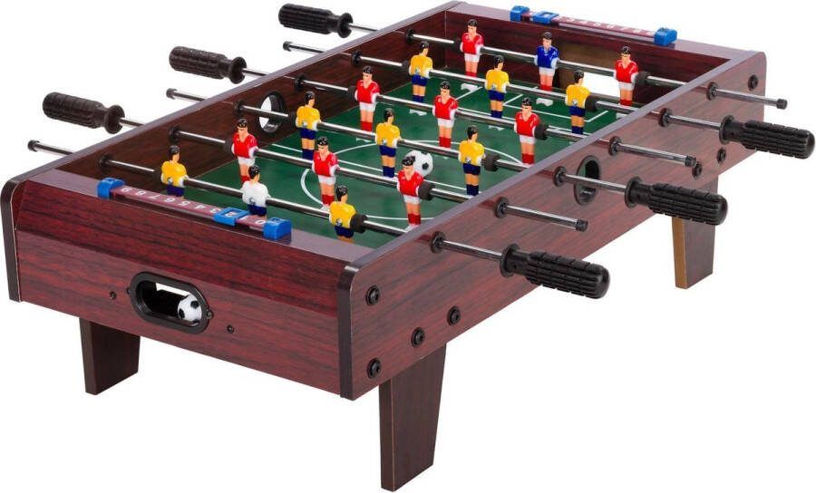 GAMES PLANET Mini Voetbaltafel Incl. Accessoires 70 x 37 x 25 cm Donkere Houtlook