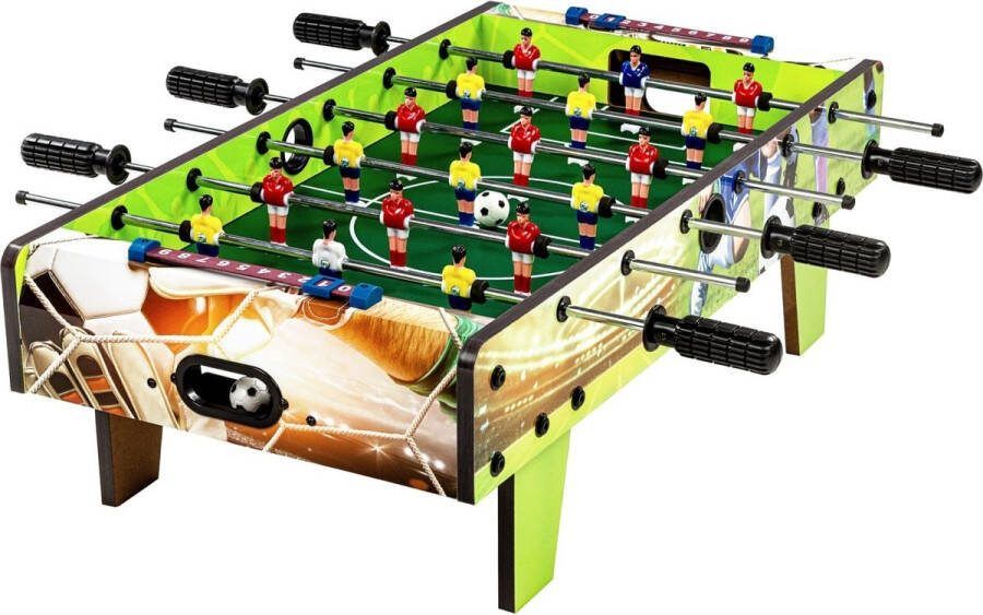 GAMES PLANET Mini Voetbaltafel Incl. Accessoires 70 x 37 x 25 cm Voetbalprint