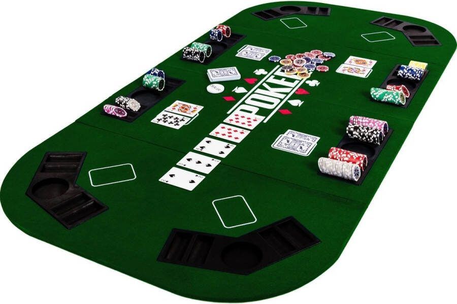 GAMES PLANET Pokermat Pokertafel Kleed Voor 8 Spelers XL 160 x 80 cm Groen