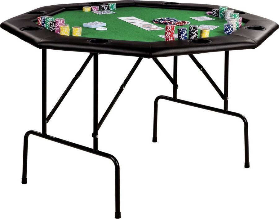 GAMES PLANET Pokertafel Inklapbaar 8 Spelers 122 x 122 x 76 cm Groen